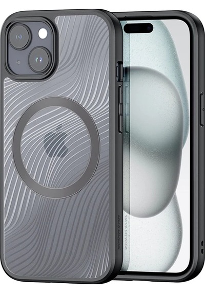 Dux Ducis Apple iPhone Uyumlu 15 Plus Aimo Series Magsafe Premium Buzlu Sert Pc-tpu Kılıf- 5775 Siyah