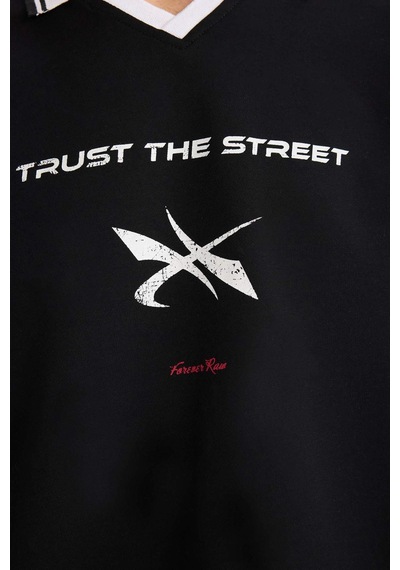 Defacto Nefes Alabilen Boxy Fıt Baskılı Sweatshirt F8661AX26SP