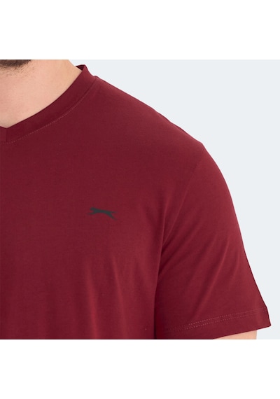 Slazenger RIVALDO Erkek V Yaka Bordo Tişört