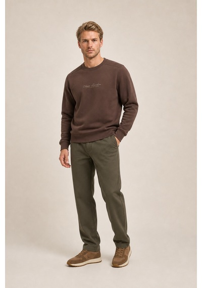 Redline Clavin Erkek Regular Fit Yeni Sezon Pamuklu Sweatshirt Kahve