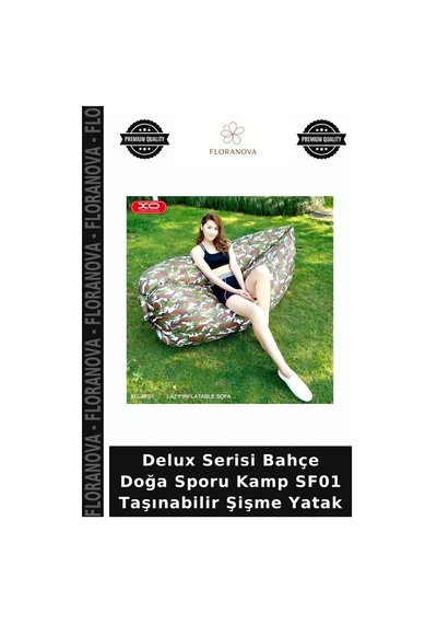 Delux Serisi Bahçe Doğa Sporu Kamp Sf01 Taşınabilir Şişme Yatak Çok Renkli