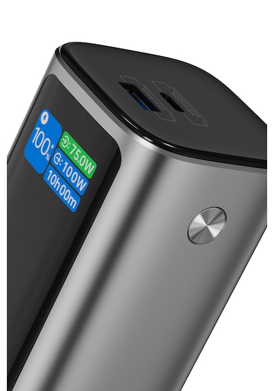 20.000mah Ultra Hızlı Şarj 130w Tft Ekranlı Laptop Ve Tablet Şarj Edebilen Powerbank Premium Serisi Gri - Siyah