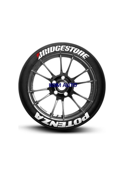 Bridgestone Potenza Beyaz Lastik Yazısı 8'li + Yapıştırıcı