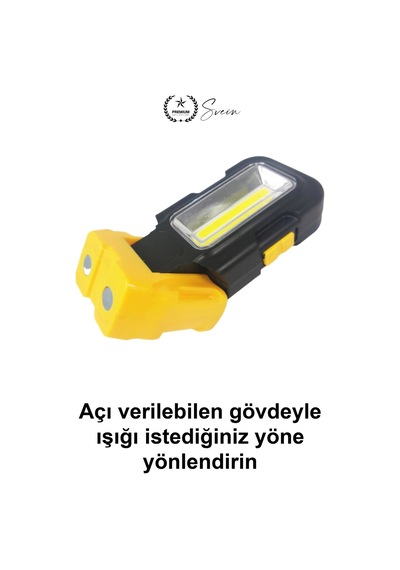 Pilli Cob Led Çalışma Lambası Mıknatıslı Kancalı Taşınabilir Projektör Işık Kamp Feneri Garaj Tamirh Beyaz