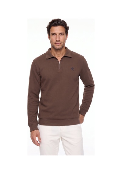 Fabrika Kahverengi Erkek Sweatshirt F6wm-swt 2253 Açık Kahverengi