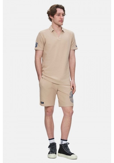 Ucla Russel Kahve Polo Yaka Baskılı Standard Fit Erkek Tshirt Kahve