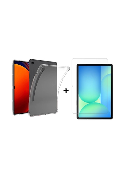 Forzacase Samsung Uyumlu Galaxy Tab S10 Fe 10.9 İçin Anti Shock Silikon Kılıf+ Temperli Kırılmaz Cam Fc014 Silikon