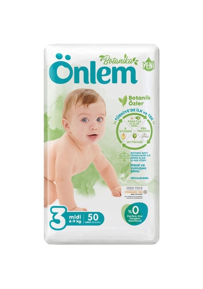 Önlem Botanika Bebek Bezi 3 Numara Midi İkili Jumbo Paket 50 Adet