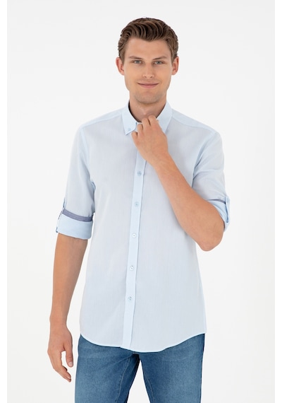 U.s. Polo Assn. Erkek Açık Mavi Gömlek Desenli 50291240-vr003 Açık Mavi