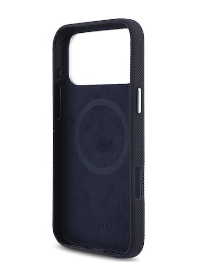 Apple iPhone 17 Pro Max Kılıf Lacoste Lisanslı M-safe Uyumlu Pvc Pike Desen İkonik Timsah Logolu Lacivert