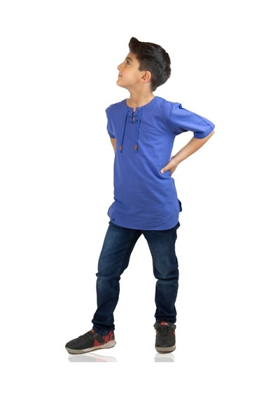 Eliş Şile Bezi Kısa Kol Şile Bezi Zımbalı Erkek Çocuk Tshirt Saks 3050