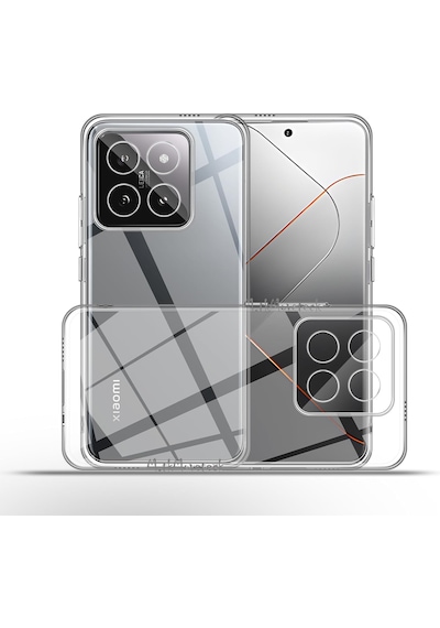 Xiaomi Mi 14t Pro Kılıf Şeffaf Silikon +9h Ekran Koruyucu Cam Set