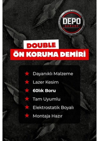 Fiat Fullback Uyumlu Double Ön Koruma Demiri - 60lık Boru