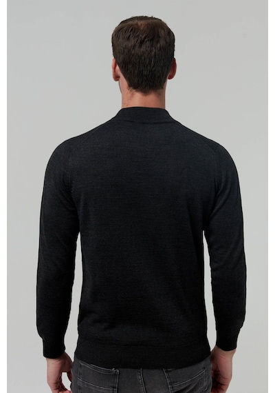 D's Damat Ds Damat Regular Fit Antrasit Düz Örgü Yün Karışımlı Triko Kazak 1hf060636275m Antrasit