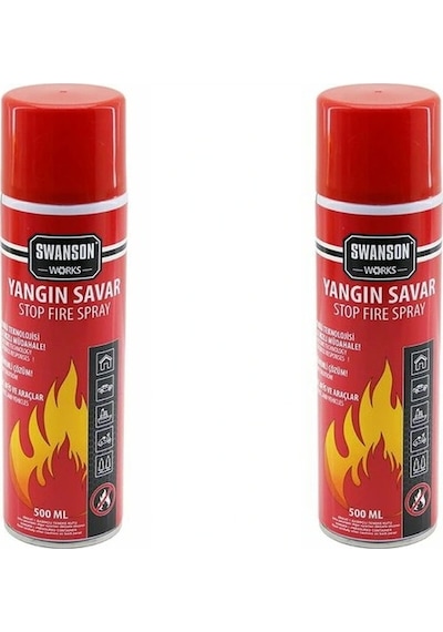 2 Adet Yangın Söndürücü - Yangın Savar Sprey 500ml + 500 Ml Ev - Ofis - Oto Araç Ateş Boğucu Köpü