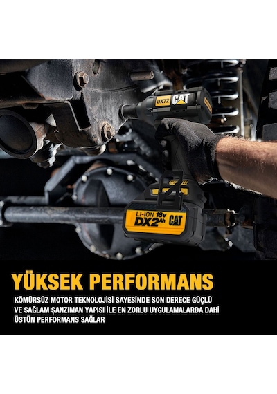 Cat DX72BC 18Volt/2.0Ah Li-ion Tek Akülü Şarjlı 350Nm Kömürsüz Profesyonel Somun Sıkma