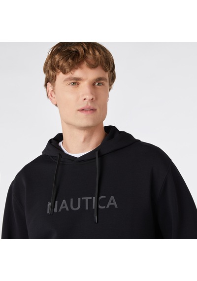 Nautica Nautıca Erkek Siyah Standart Fıt Kapüşonlu Sweatshırt Düz K37226t Siyah