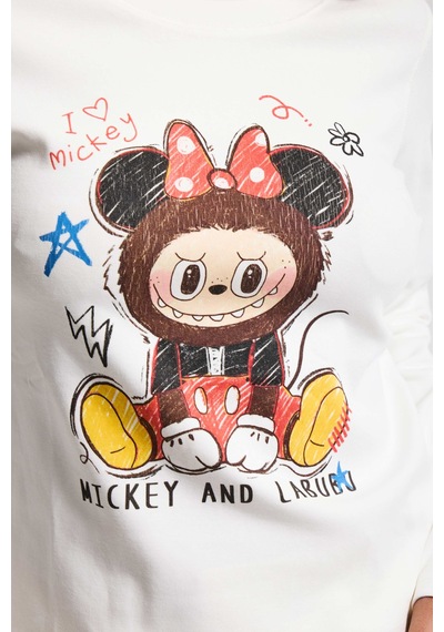 Itsbasic Kadın Kırık Beyaz W5 Baskı Desenli Sweatshirt