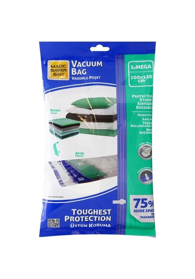 Tr Magic Saver Bag Vakumlu Giyisi Yastık Yorgan Saklama Torbası Poşeti Hurç -mega -100x130 Cm. -5 Adet