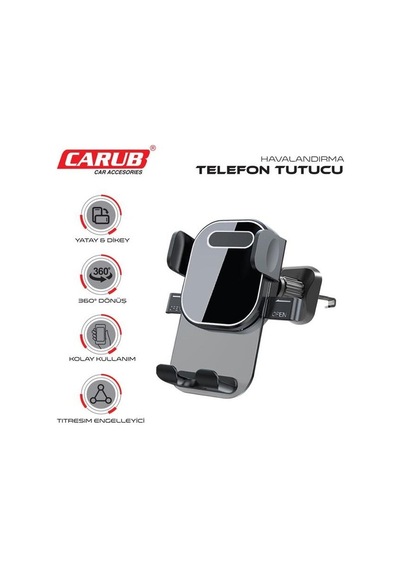 Carub Telefon Tutucu Havalandırma Kancalı Şeffaf