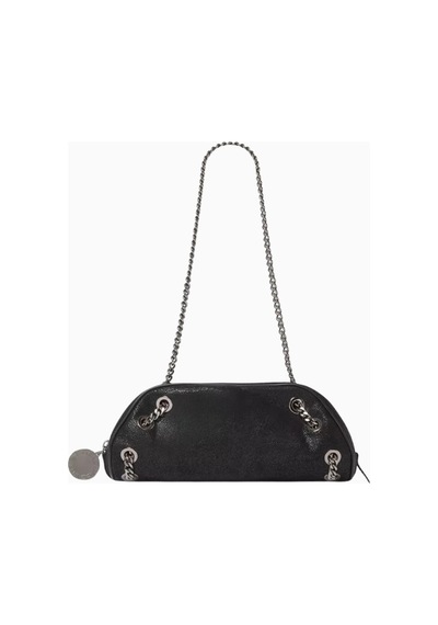 Stella Mccartney Eco Shaggy Deer Vegan Falabella, Zincir Detaylı Bowling Omuz Çantası Siyah