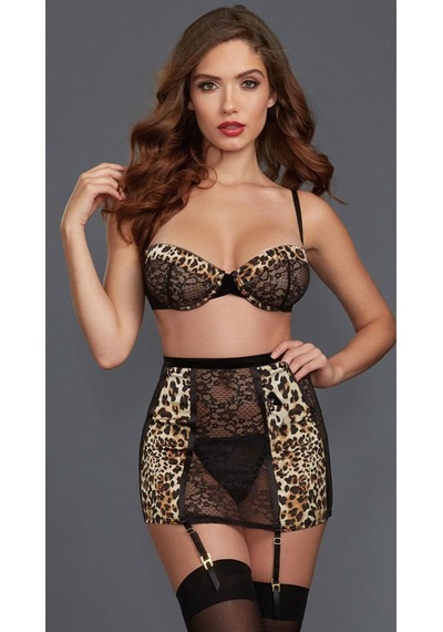 Lisinya Leopar Desenli Jartiyerli Sütyen Takımı Leopar Lisinya Leopar Desenli Jartiyerli Sütyen Takımı Leopar