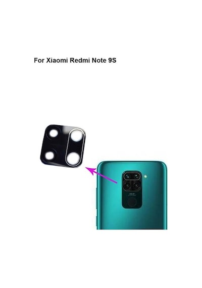 Xiaomi Uyumlu Redmi Note 9 Pro Arka Kamera Camı (Çıtasız Sadece Cam)