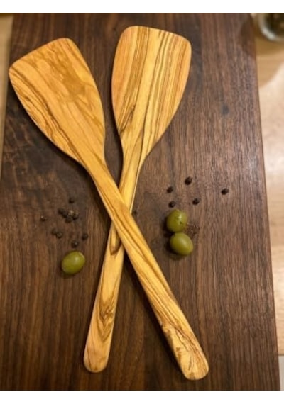 Zeytin Ağacı Spatula 2'li Set İnce Ve Hafif Omlet, Krep, Krep Ve Hafif Tavada Kızartmak İçin Mükemmel Yapışmaz Tavalar İçin Güvenli 0