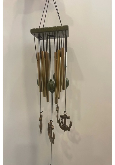 Deprem Zili Çanı Duvar Rüzgar Çanı Zili Feng Shui Ejderha Yılı Metal Borulu Çapa Objeli Kare