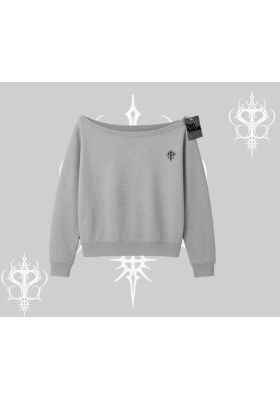Startmore Beyaz Kayık Yaka Sweatshirt Özel Logolu Gri