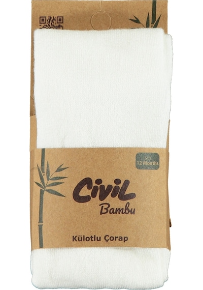 Civil Baby Kız Bebek Külotlu Bambu Çorap 6-12 Ay Ekru 70a839007ss1 Ekru