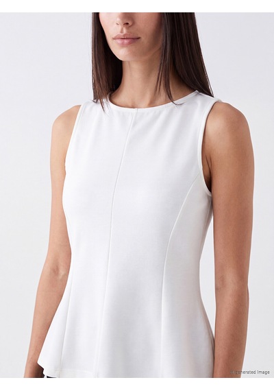 Lcw Everyday Beyaz Bisiklet Yaka Peplum Bluz