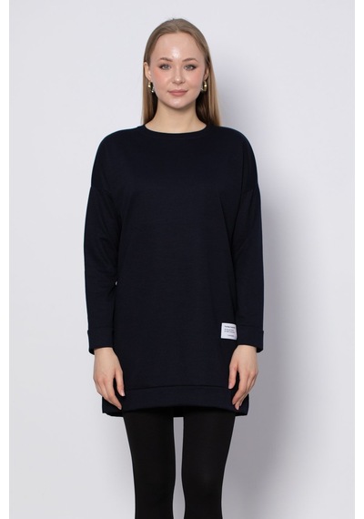 Barrels And Oil Bisiklet Yaka Mevsimlik Sweatshirt - Lacivert-Lacivert