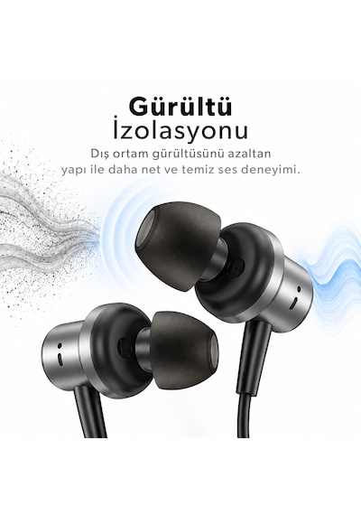 Woyax Mikrofonlu Kablolu Kulak İçi Type-c Kulaklık Silikonlu Mıknatıslı Güçlü Bass İphone Android Telefon Tablet Laptop Uyumlu Wy-ec03