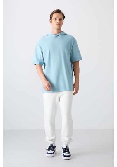Tommy Life Açık Mavi Pamuklu Kalın Yüzeyi Dokulu Oversize Fit Basic Erkek T-shirt - 88335 Açik Mavi Tommy Life Açık Mavi Pamuklu Kalın Yüzeyi Dokulu Oversize Fit Basic Erkek T-shirt - 88335 Açik Mavi