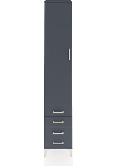 Hyperion Dolap 3 Raflı 4 Çekmeceli Tek Askılı 44x44x243 Antra... Antrasit