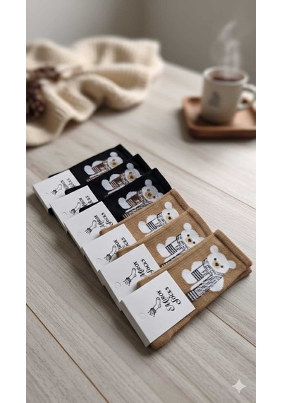 Kadın Pamuk Çorap Kışlık 36-40 Numara Asorti 6'lı Paket Set 1