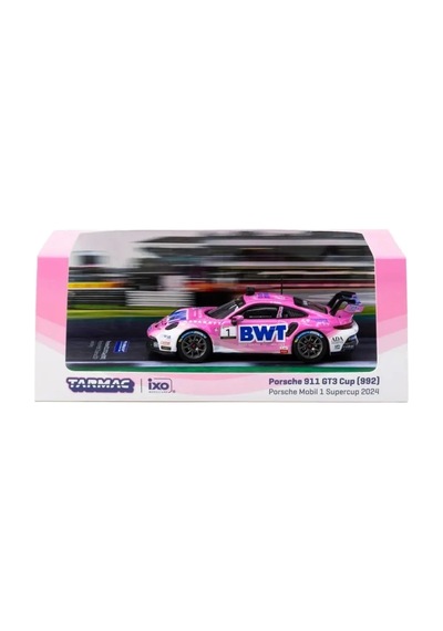 1/64 Ölçek Diecast Porsche 911 Gt3 Cup 992 Yarış Arabası - 2024 Mobil 1 Supercup Bx-313333