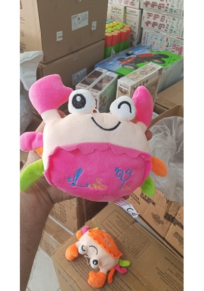 Oyuncak Peluş Sevimli Pembe Yengeç Uyku Arkadaşı 25 Cm Çok Renkli