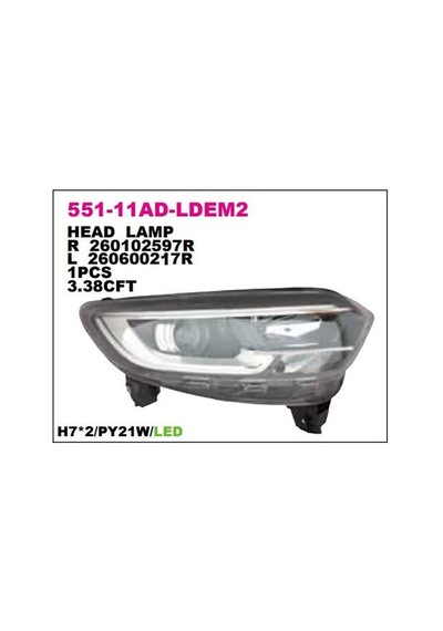 Dpo Far Sag Halojen Ledlı Kadjar MR00-DPO-551-11ADR-LDEM2