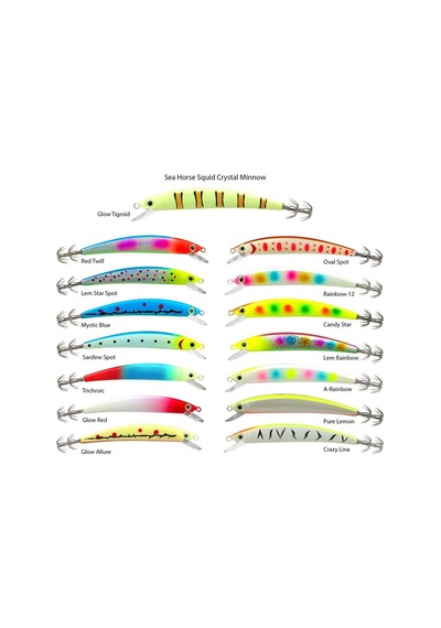 Sea Horse Squid Crystal Minnow115mm 23g Glow Red