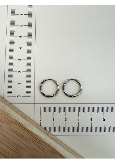 316 L Cerrahi Çelik 1,6mm 12mm Çelik Halka Küpe Gümüş