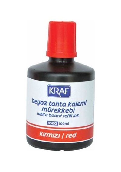 Kraf Beyaz Tahta Kalemi Mürekkebi 100 Ml. Kırmızı N11.113