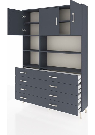 Arges Dolap 8 Raflı 8 Çekmeceli 3 Kapaklı 132x30x195 Antrasit-antrasit/antrasit Antrasıt/antrasıt Arges Dolap 8 Raflı 8 Çekmeceli 3 Kapaklı 132x30x195 Antrasit-antrasit/antrasit Antrasıt/antrasıt