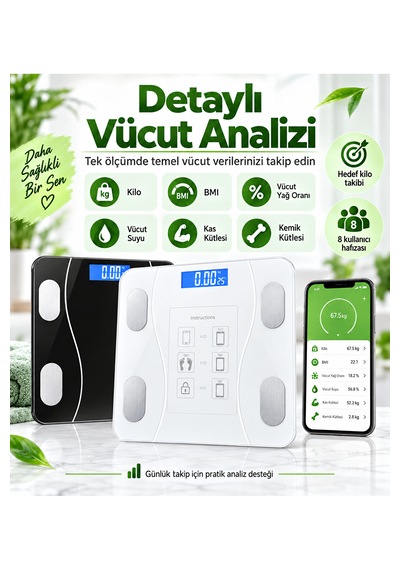 ltech Bluetooth Akıllı Dijital Baskül 180 KG