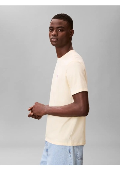 Calvin Klein Ss Badge 30s Jersey, 41m, S Krem Erkek T-shirt