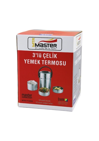 3lü Çelik Yemek Termosu Sefer Tası 2lt 10 Saat Sıcak - 12 Saat So
