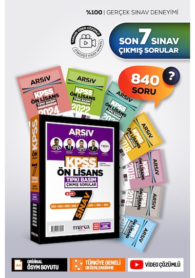 2026 Kpss Önlisans Son 7 Sınav Arşiv Serisi Tıpkı Basım Fasikül Fasikül Çıkmış Sorular