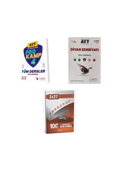 2027 2027 Limit Ayt Tüm Dersler Eşit Ağırlık Sözel Prokamp + Edebiyat Divan Edebiyatı Soru + Ankapade 3'lü Set