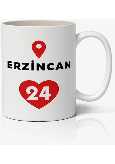 Erzincan Baskılı Kupa Bardak Baskılı Kahve Kupa Bardak